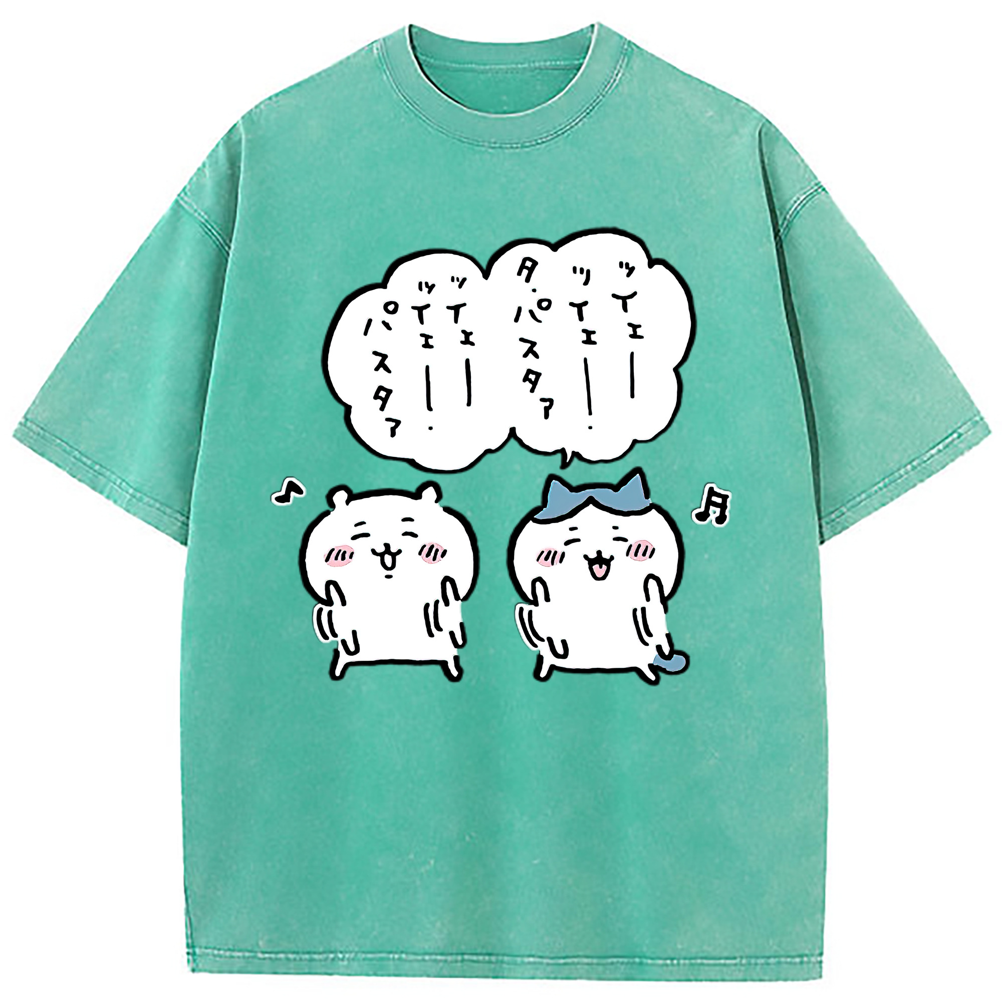 （画像用） ちいかわ ハチワレ Chii-kawa hachiware 綿100% ヴィンテージ風 半袖Tシャツ（フロントプリント）
